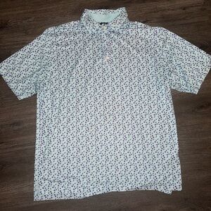 FootJoy Teal, White and Purple floral Patterned Polo Shirt